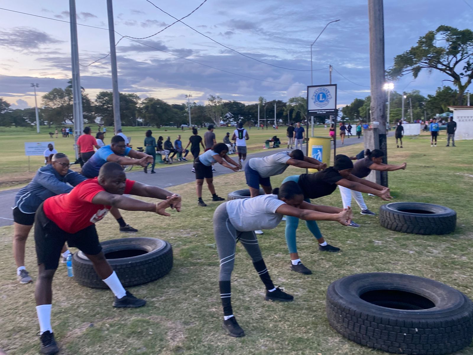 Tyre training at sunset